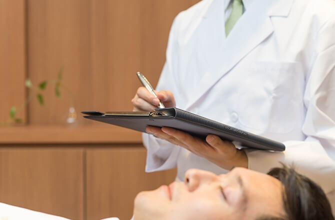 お肌状態をチェック